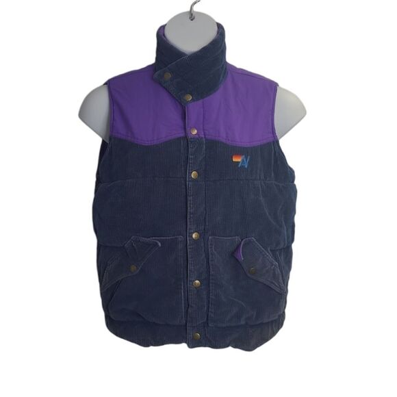 AVIATOR NATION corduroy reversible snap button vest RARE M - Picture 1 of 14